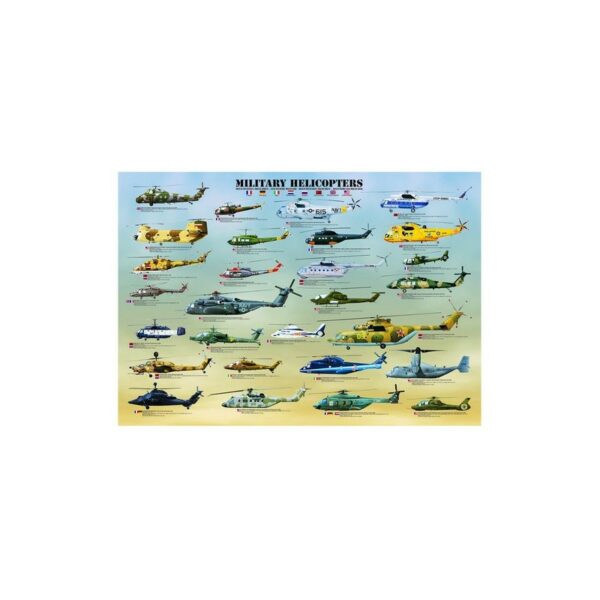Hélicoptères militaires: Puzzle 1000P