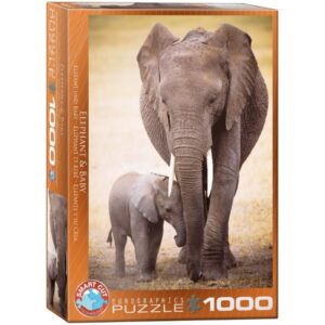 Puzzle Eléphant et son bébé 1000P